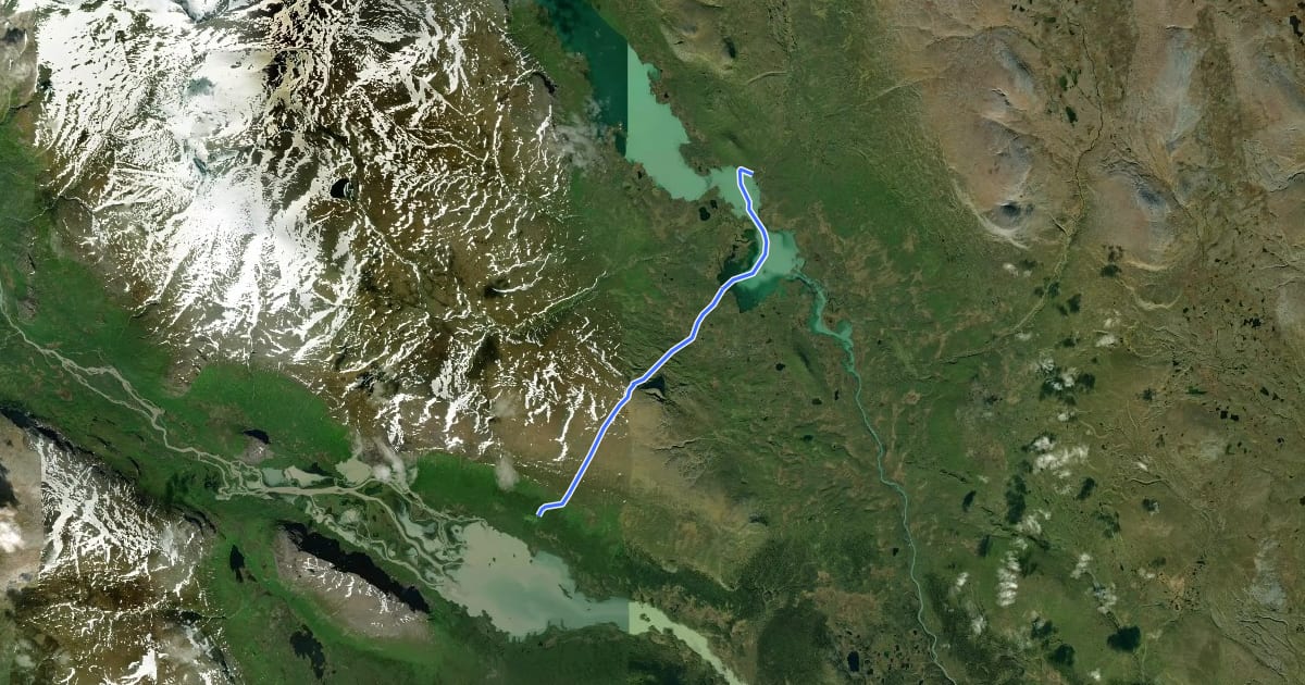 Маршрут Kungsleden Etapp 15: Sitojaure - Aktse на спутниковом снимке