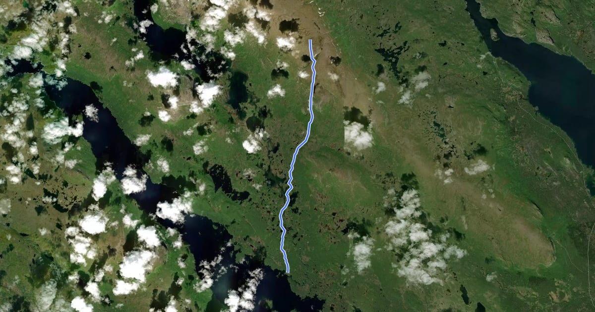 Маршрут Kungsleden Etapp 21: Gásakláhko - Vuonatjviken на спутниковом снимке