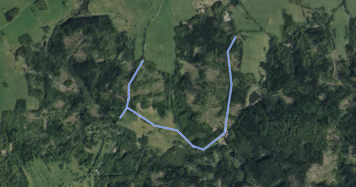 Маршрут Kunratická naučná stezka на спутниковом снимке