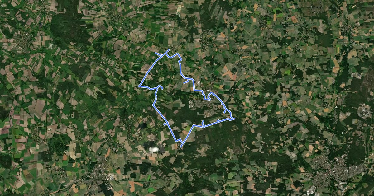 Маршрут Kunst in der Landschaft-Route Radweg на спутниковом снимке