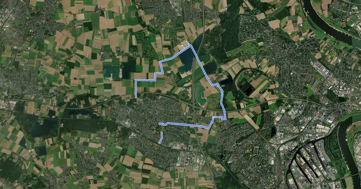 Маршрут Kunst- und Denkmalroute (Nordschleife) на спутниковом снимке
