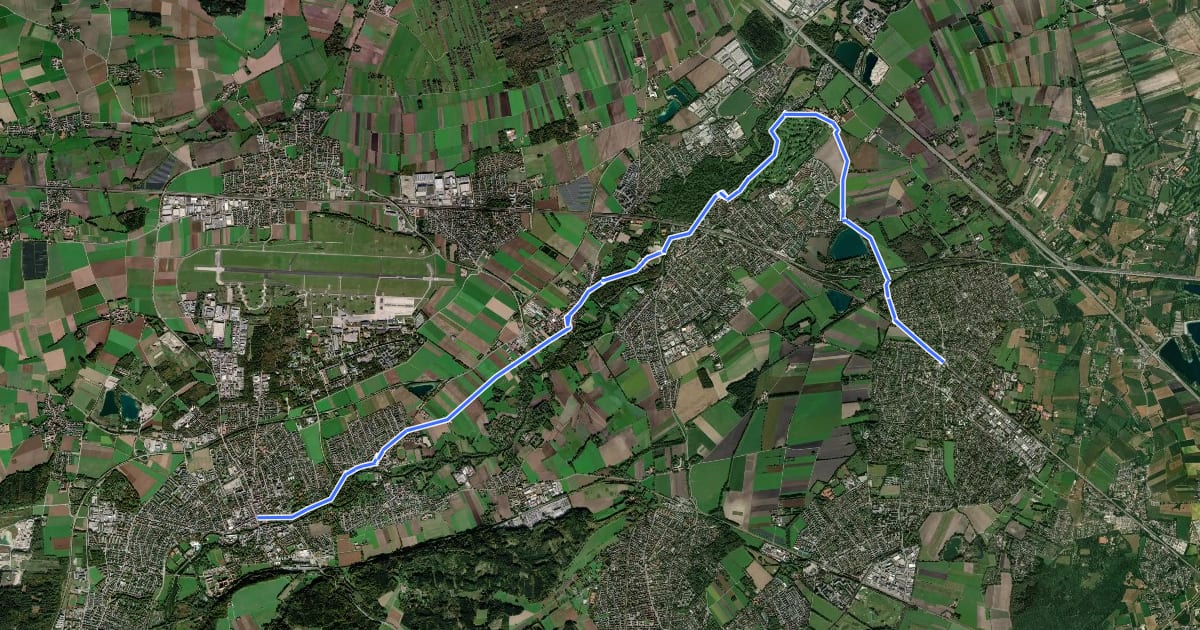 Маршрут Kunstschleife - Wasser-Radlwege Oberbayern - Abschnitt 10 на спутниковом снимке