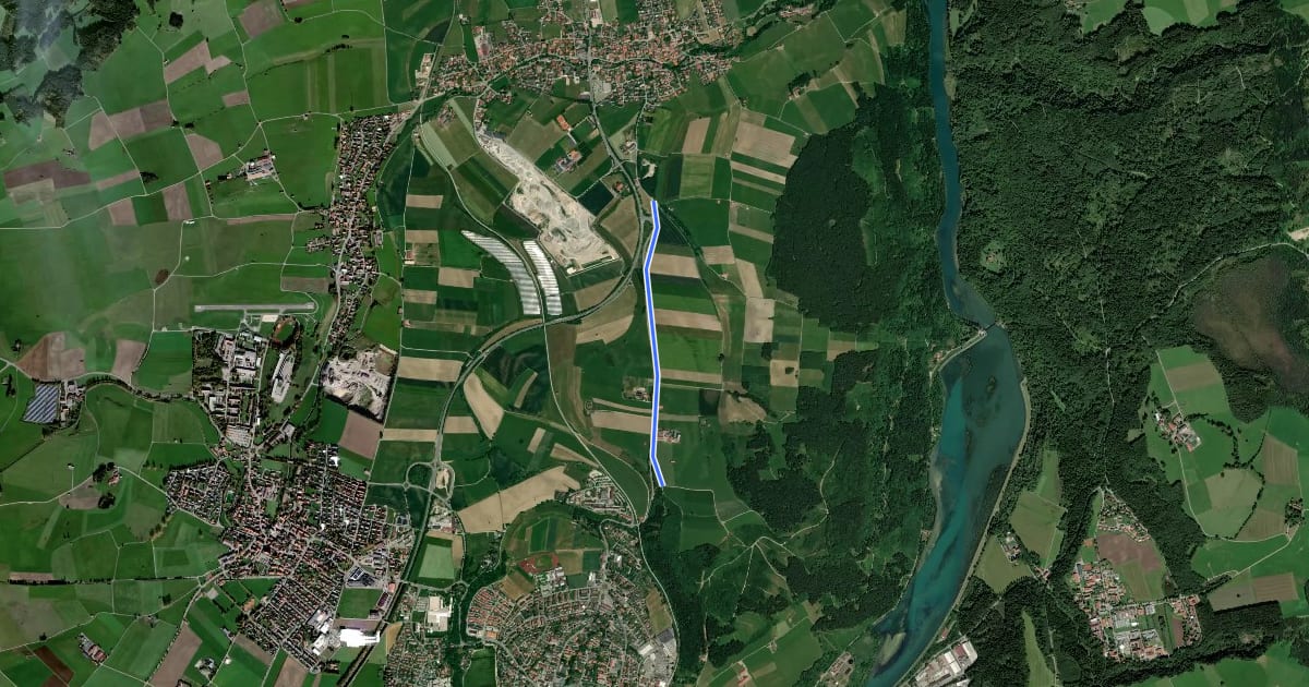 Маршрут Kunstschleife - Wasser-Radlwege Oberbayern - Abschnitt 8 на спутниковом снимке