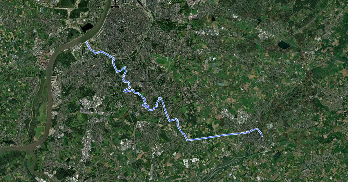 Маршрут Kunststedenroute - 07 - Antwerpen - Lier на спутниковом снимке