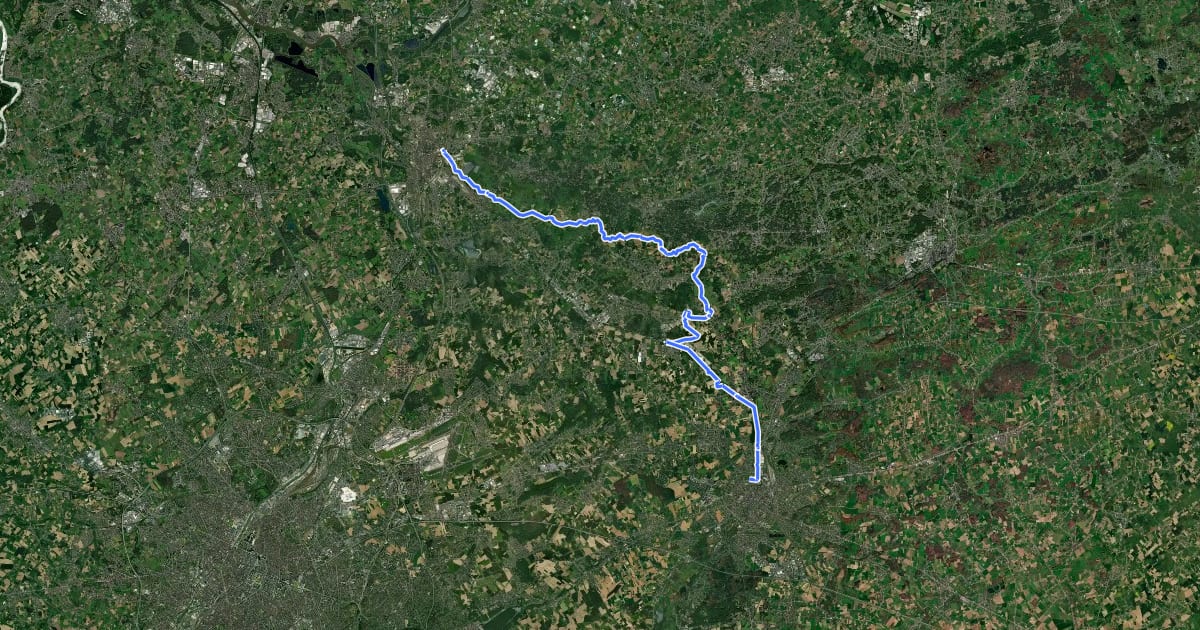 Маршрут Kunststedenroute - 09 - Mechelen - Leuven на спутниковом снимке
