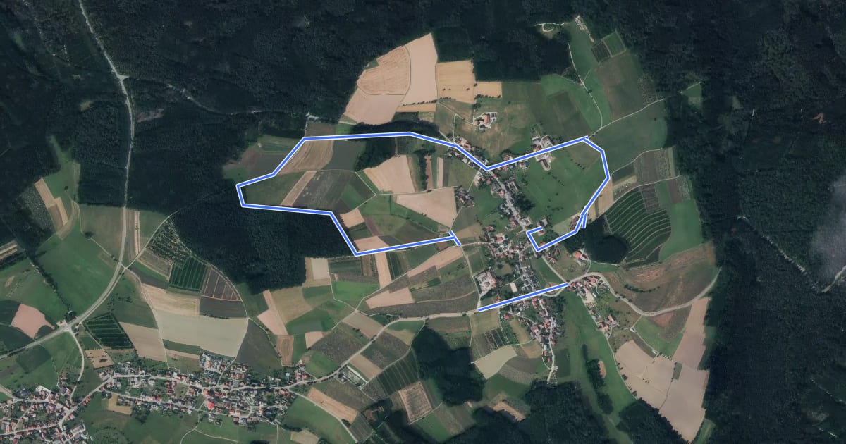 Маршрут Kunstwanderweg Balsbach на спутниковом снимке