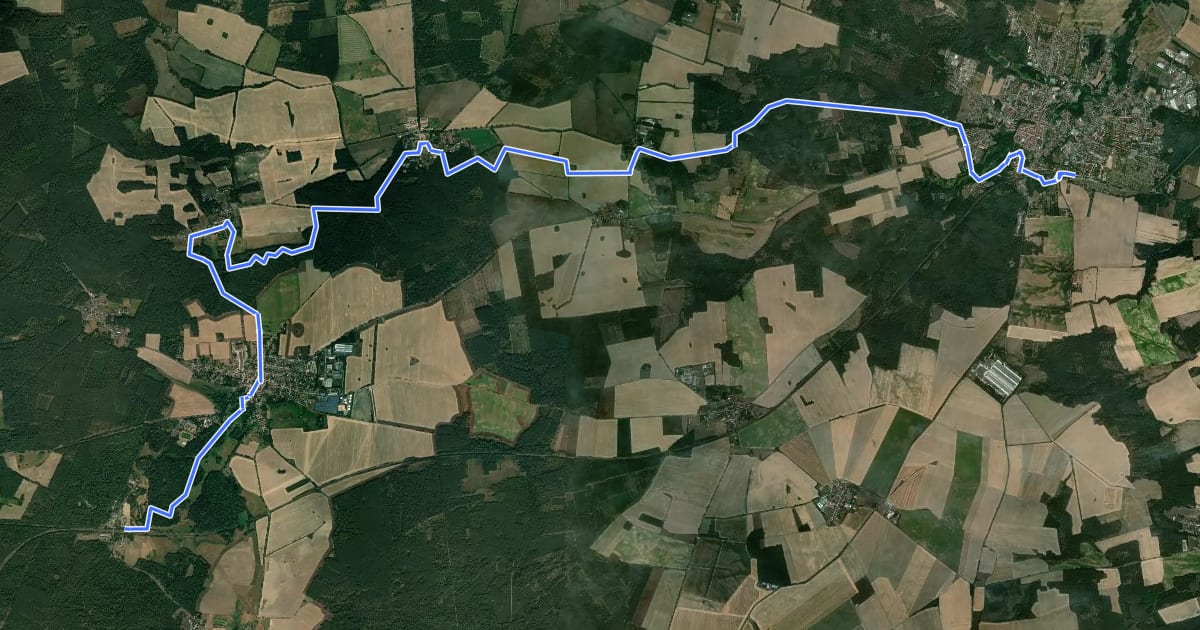 Маршрут Kunstwanderweg Nordroute на спутниковом снимке