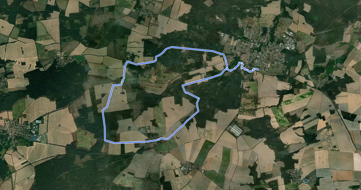 Маршрут Kunstwanderweg Rundwanderweg Ostroute на спутниковом снимке