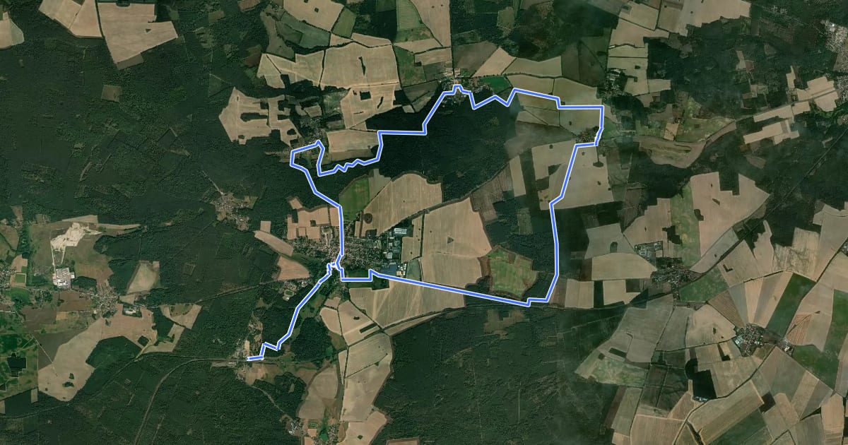 Маршрут Kunstwanderweg Rundwanderweg Westroute на спутниковом снимке