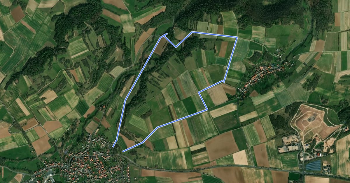 Маршрут Kupferbachtal und Wellingeröder Höhe на спутниковом снимке