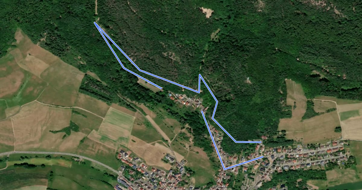 Маршрут Kupferweg 1 на спутниковом снимке