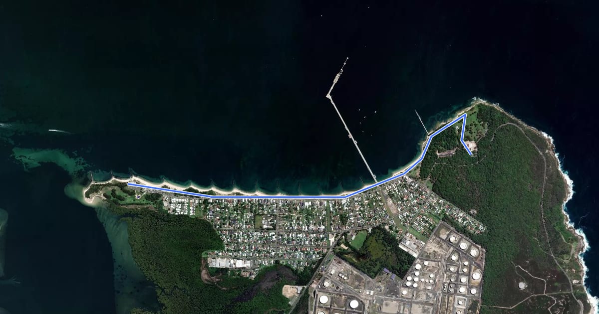 Маршрут Kurnell Foreshore на спутниковом снимке