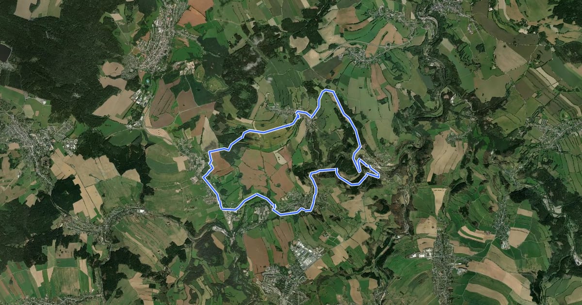 Маршрут Kurortrundweg Thermalbad Wiesenbad на спутниковом снимке