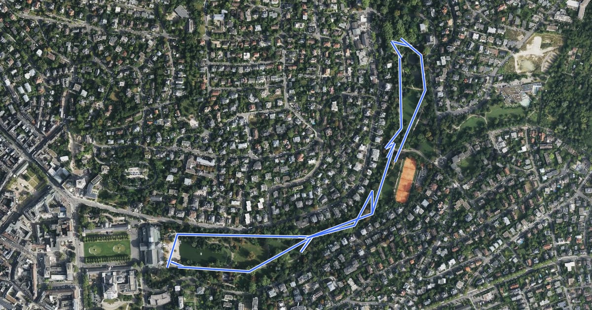 Маршрут Kurpark-Weg на спутниковом снимке