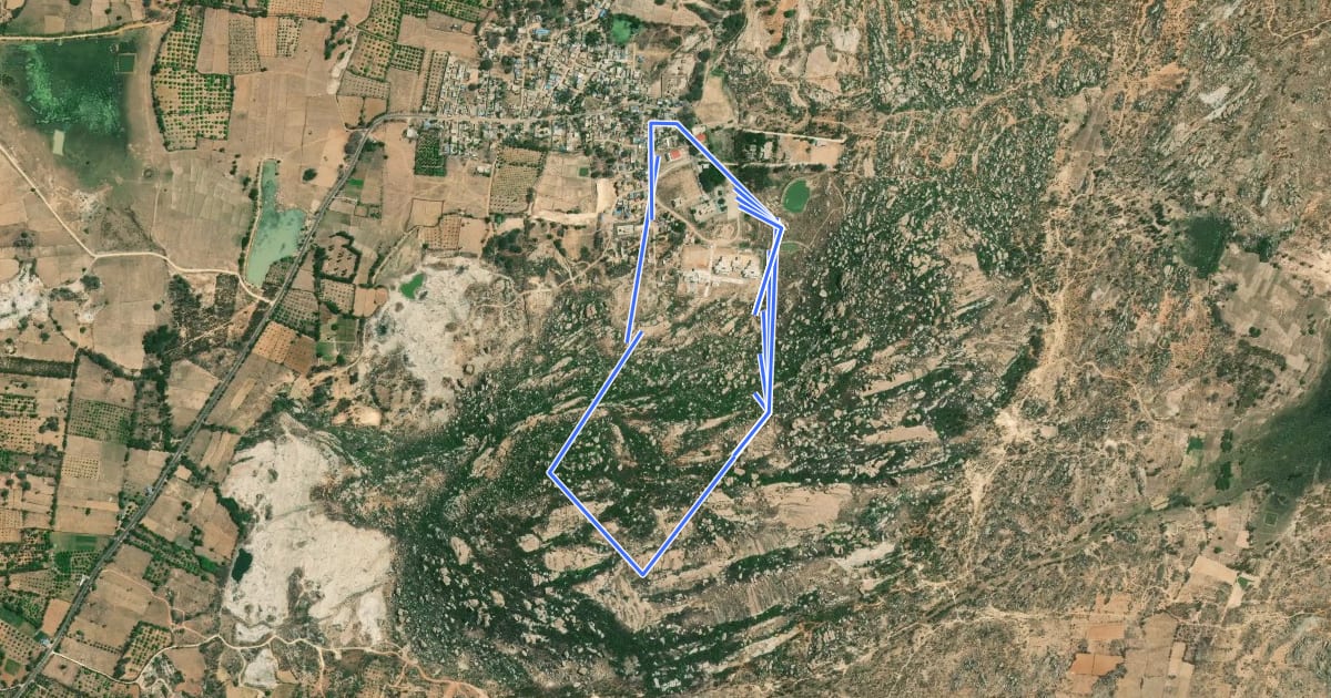 Маршрут Kurudumale Betta Trail на спутниковом снимке