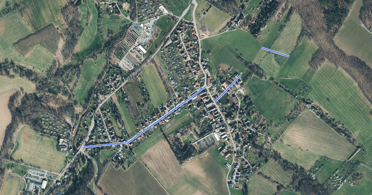Маршрут Kurweg Kreischa e1 на спутниковом снимке