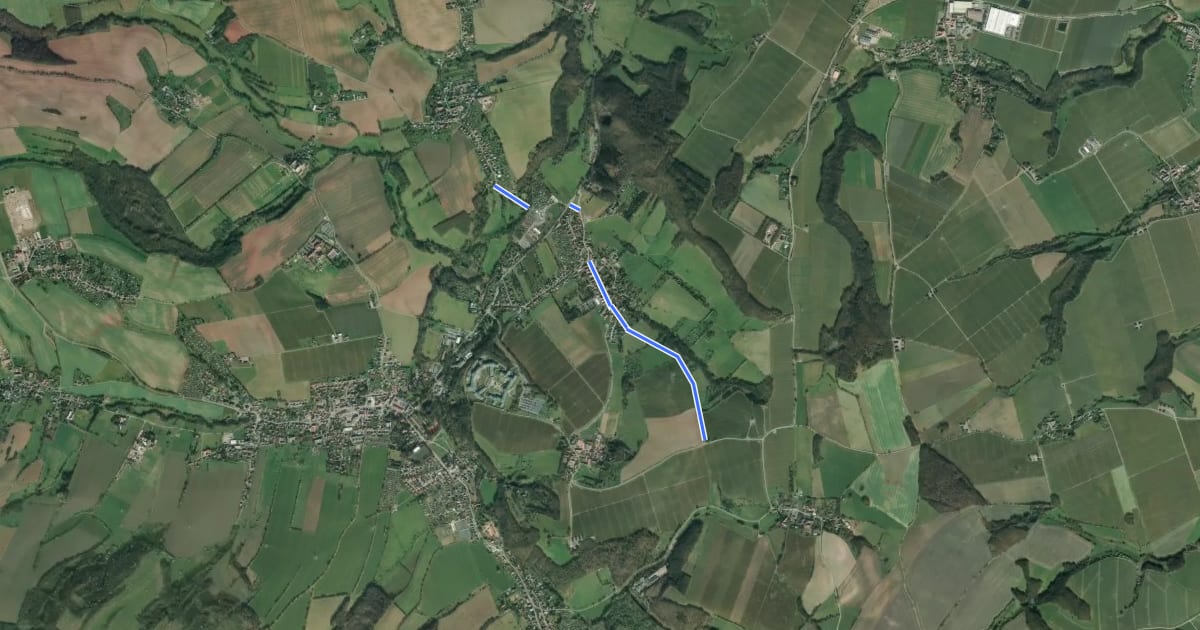 Маршрут Kurweg Kreischa e2 на спутниковом снимке
