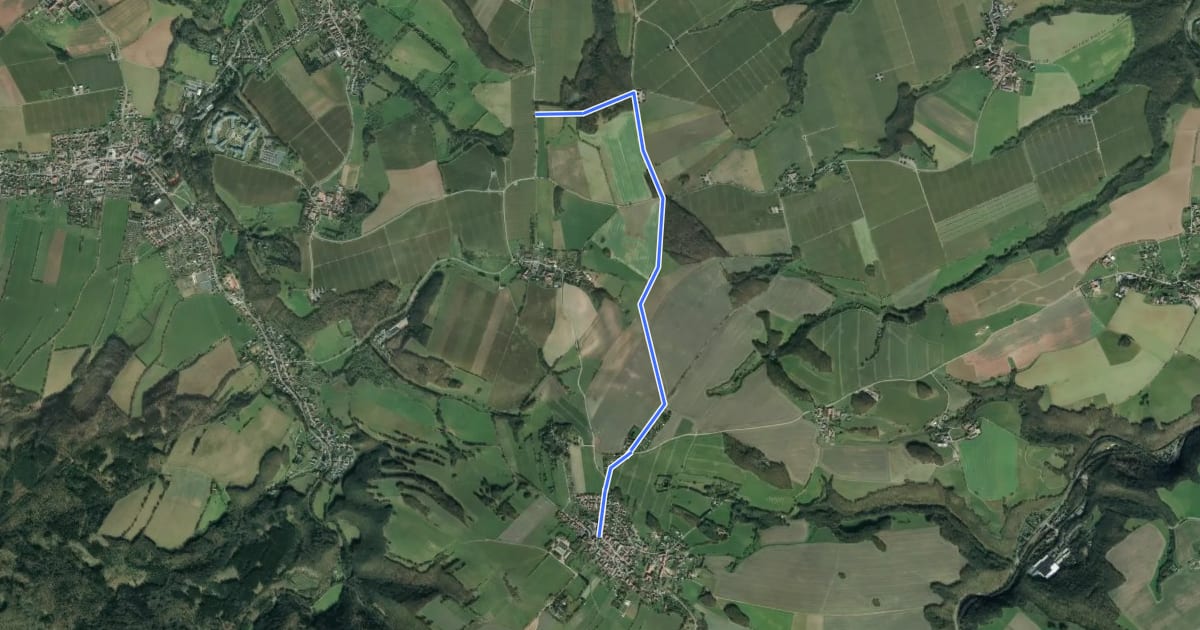 Маршрут Kurweg Kreischa ef на спутниковом снимке