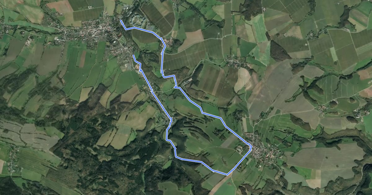Маршрут Kurweg Kreischa F на спутниковом снимке