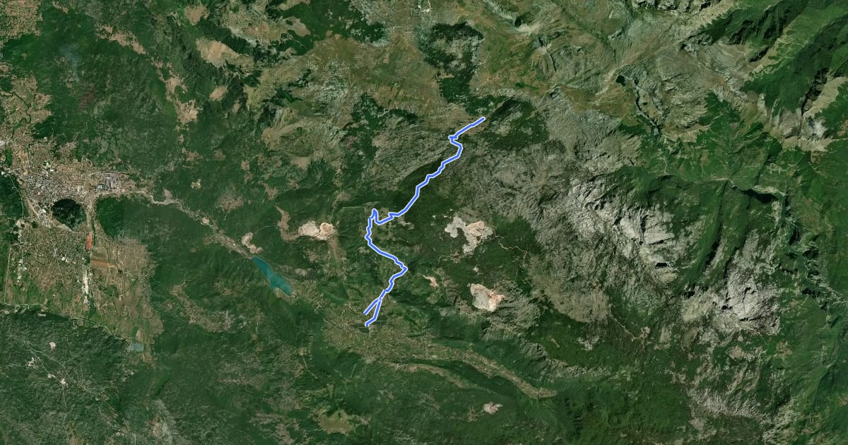 Маршрут Kuta – Torine Campsite (suggested trail, no trailmarks) на спутниковом снимке