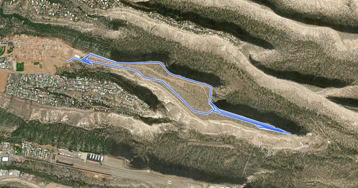 Маршрут Kwage Mesa Loop на спутниковом снимке