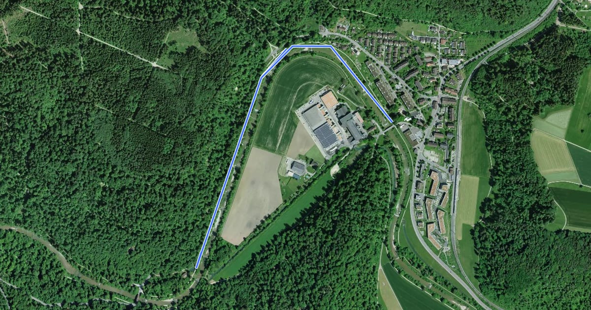 Маршрут Kyburgerbrugg - Sennhof на спутниковом снимке
