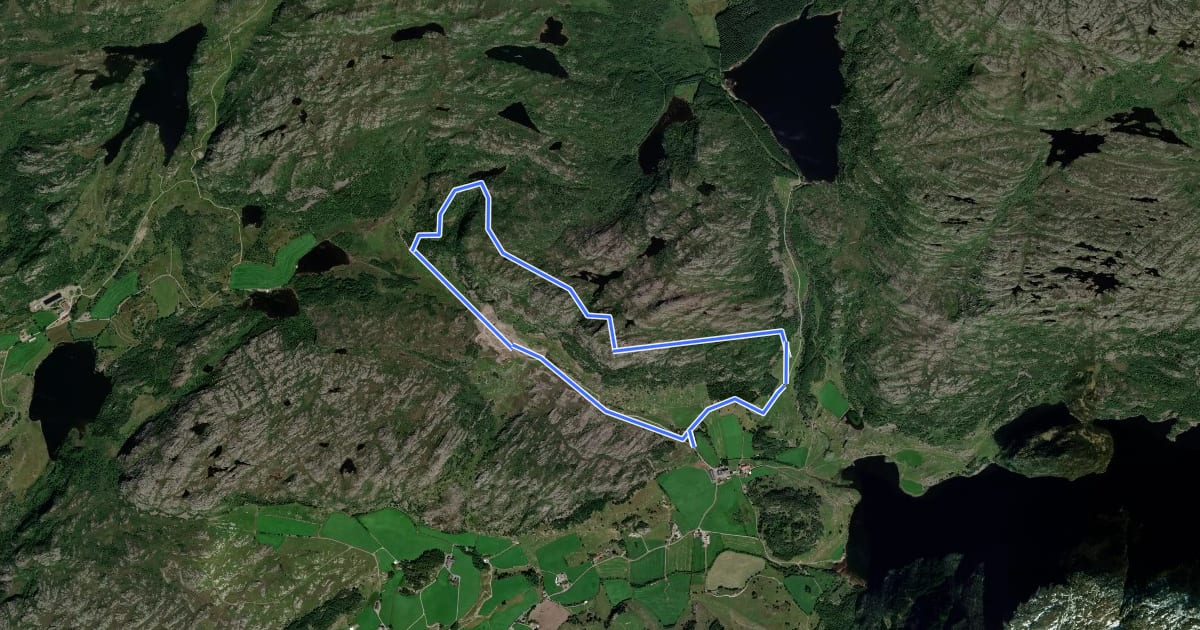 Маршрут Kyrkjefjellet на спутниковом снимке