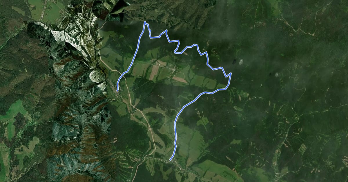 Маршрут Kyslíková cesta A1 на спутниковом снимке