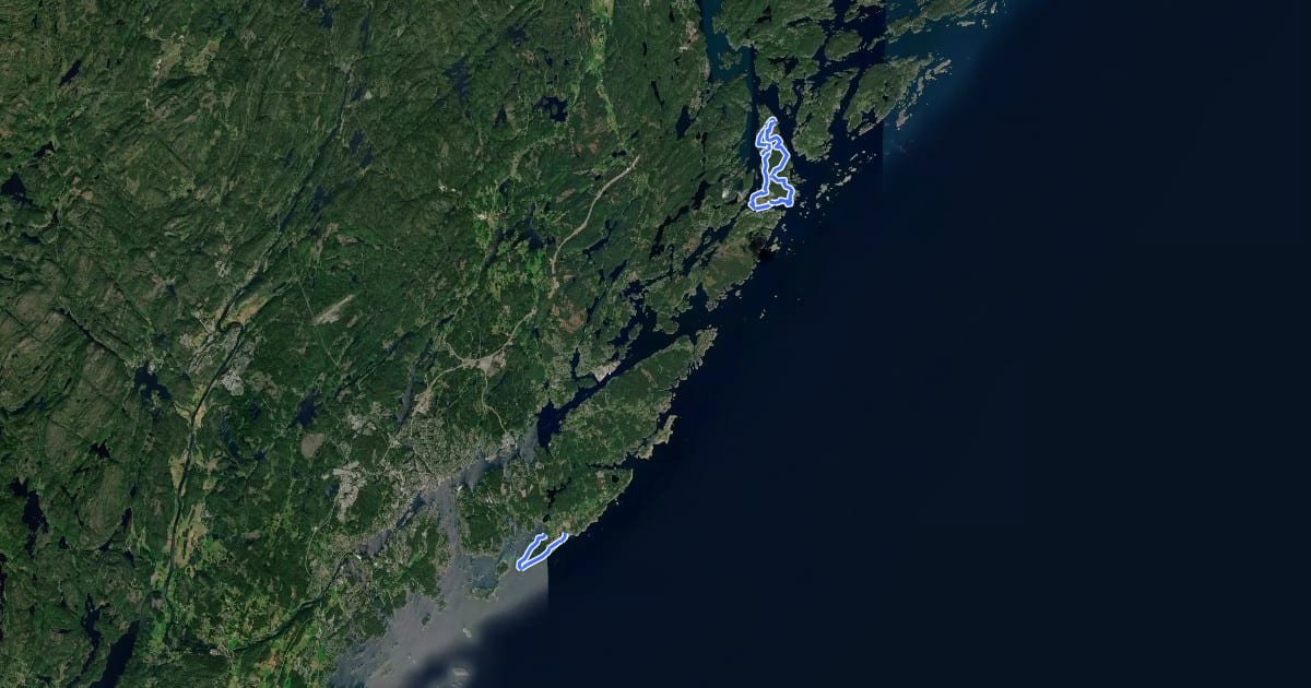 Маршрут Kyststien i Arendal на спутниковом снимке