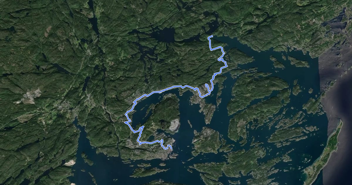 Маршрут Kyststien i Kragerø на спутниковом снимке
