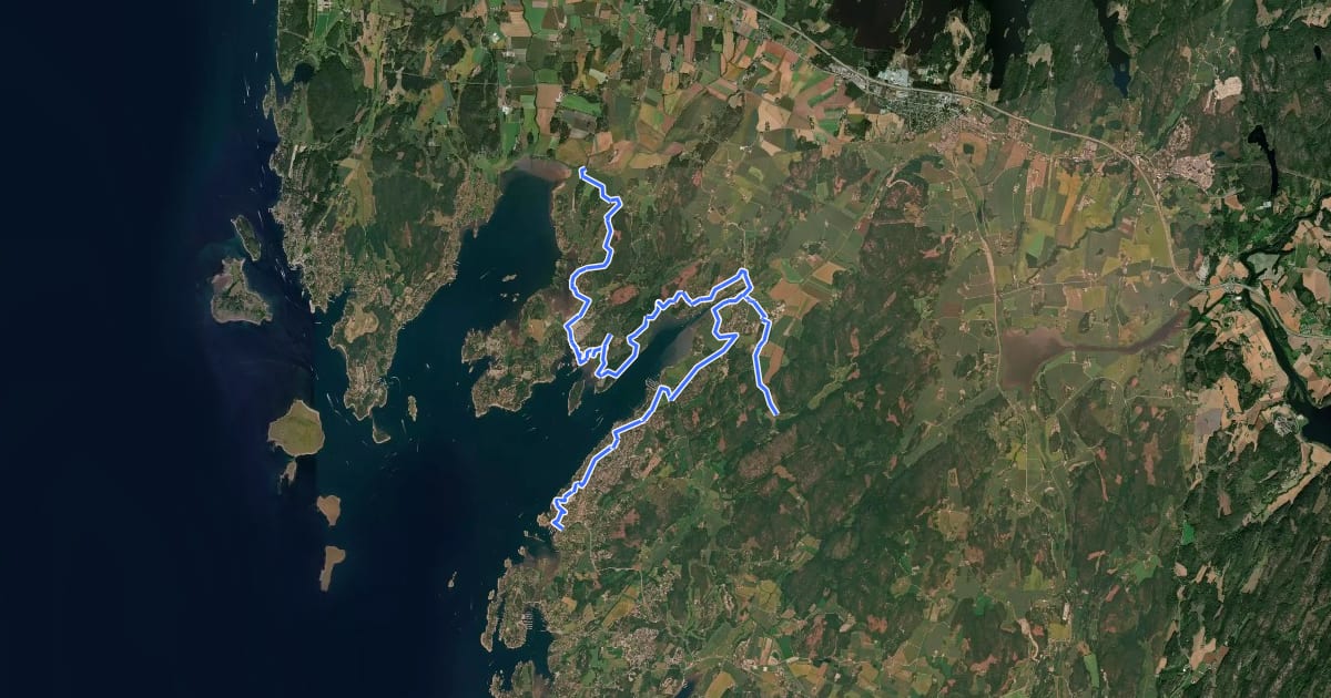 Маршрут Kyststien i Råde на спутниковом снимке