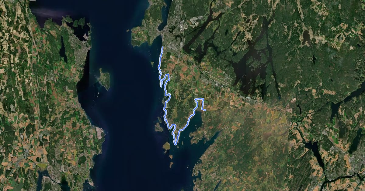 Маршрут Kyststien i Rygge на спутниковом снимке