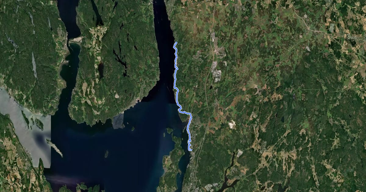 Маршрут Kyststien i Vestby на спутниковом снимке