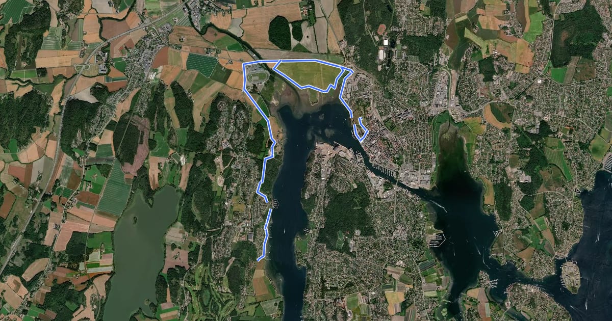 Маршрут Kyststien Tønsberg на спутниковом снимке