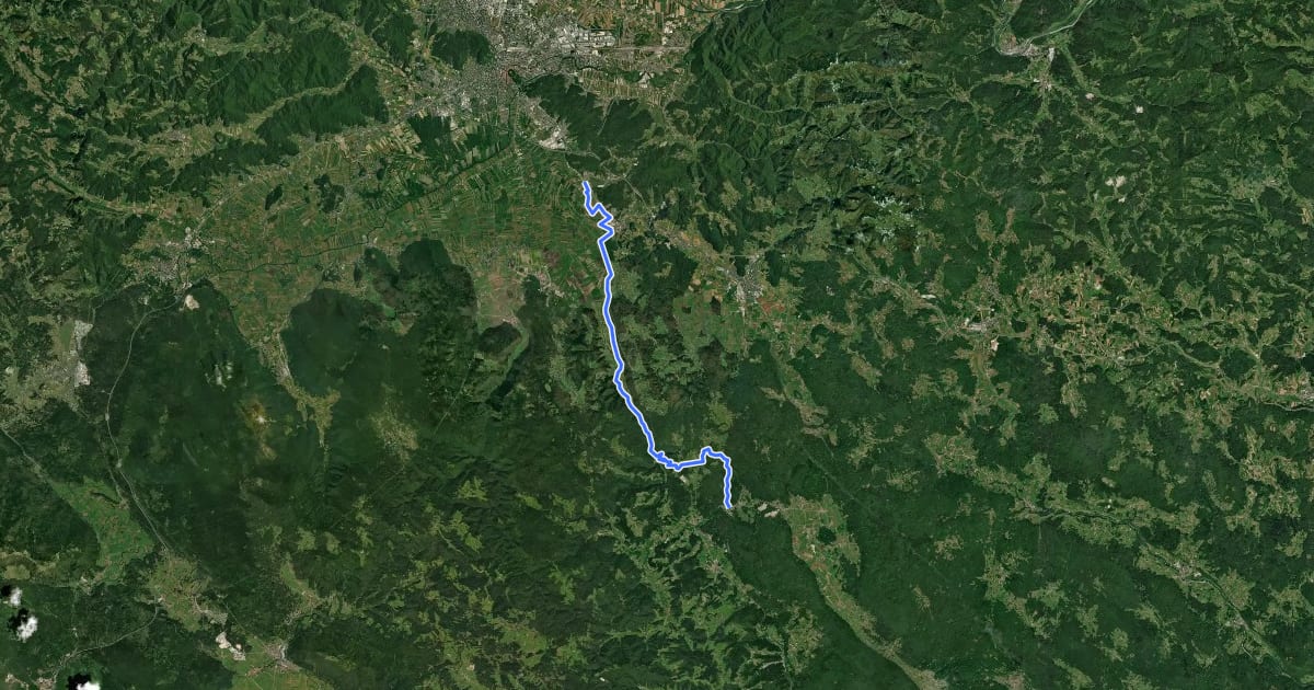 Маршрут L-046 Rudnik-Babna Gorica-Velike Lašče-Struge на спутниковом снимке