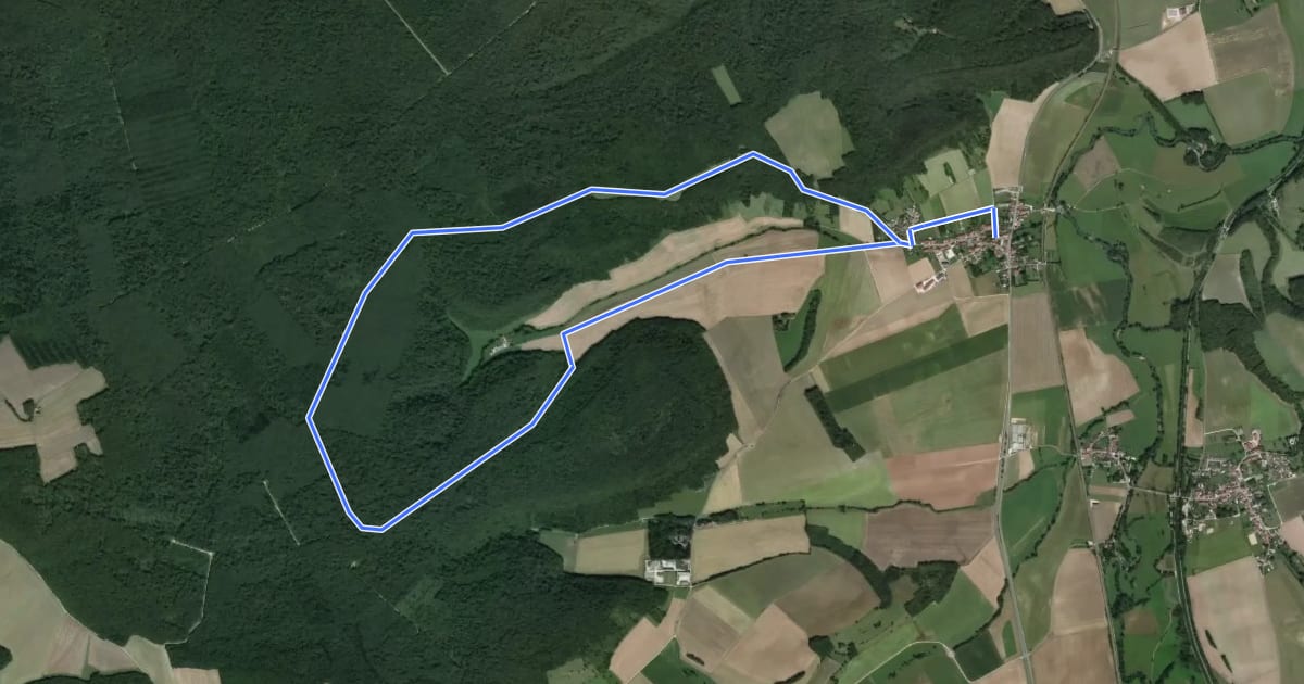 Маршрут L’Abbaye de la Genevroye на спутниковом снимке