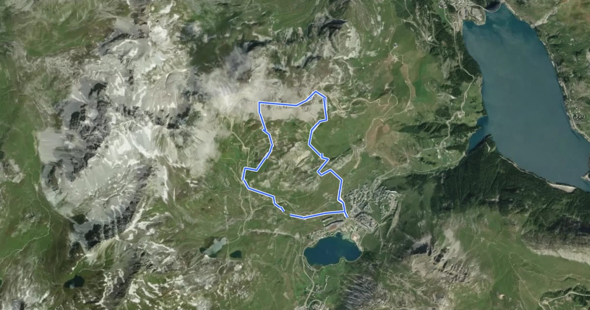 Маршрут L'Aiguille Percée на спутниковом снимке