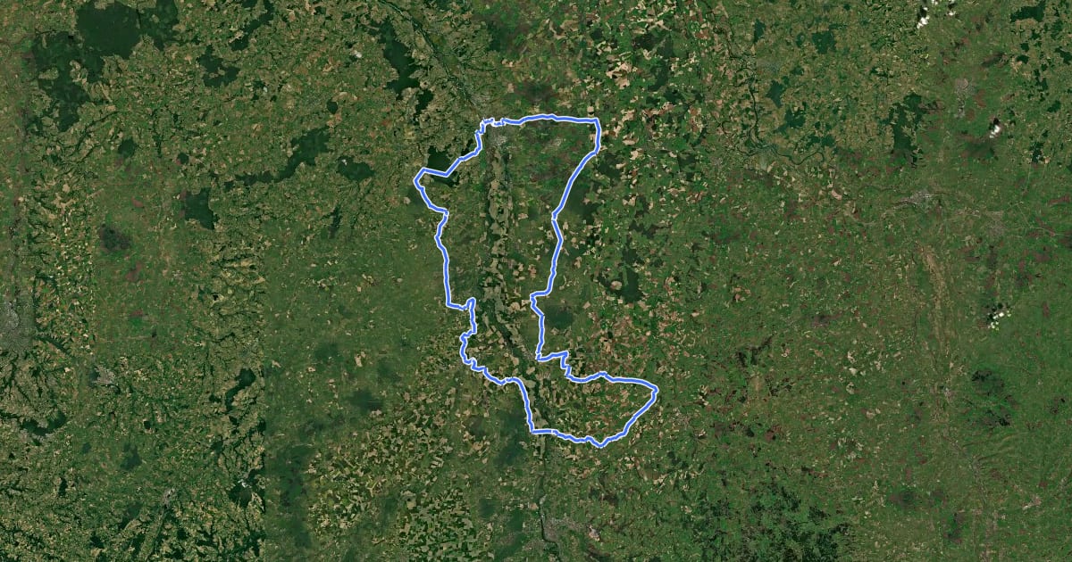 Маршрут L'Allier, d'une rive à l'autre на спутниковом снимке