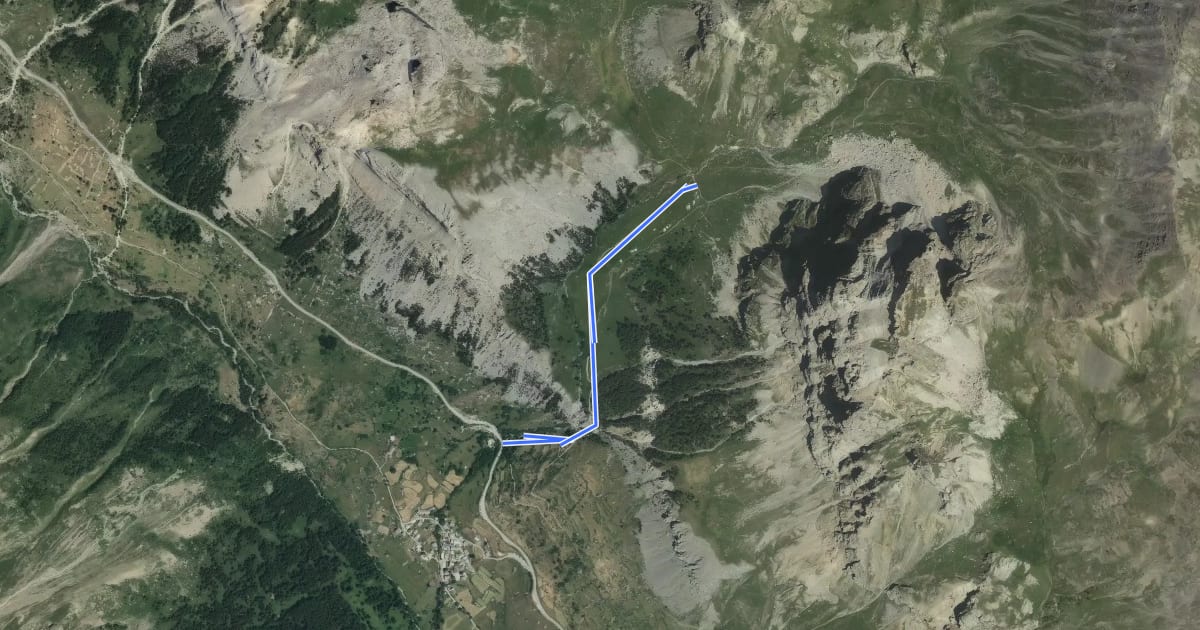 Маршрут L'Alpe du Lauzet - Pont de l'Alpe на спутниковом снимке