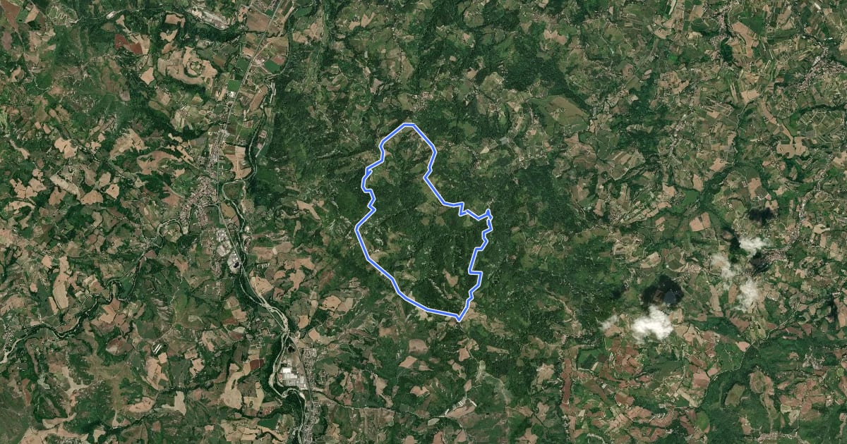 Маршрут L'anello di Montecodruzzo, Montebora, Oriola e Monteaguzzo на спутниковом снимке