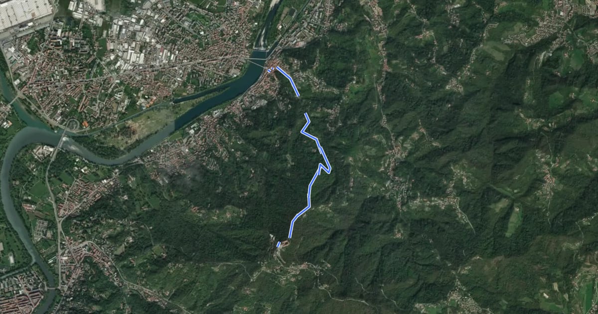 Маршрут L'Antica Strada della Pulchra Rada на спутниковом снимке