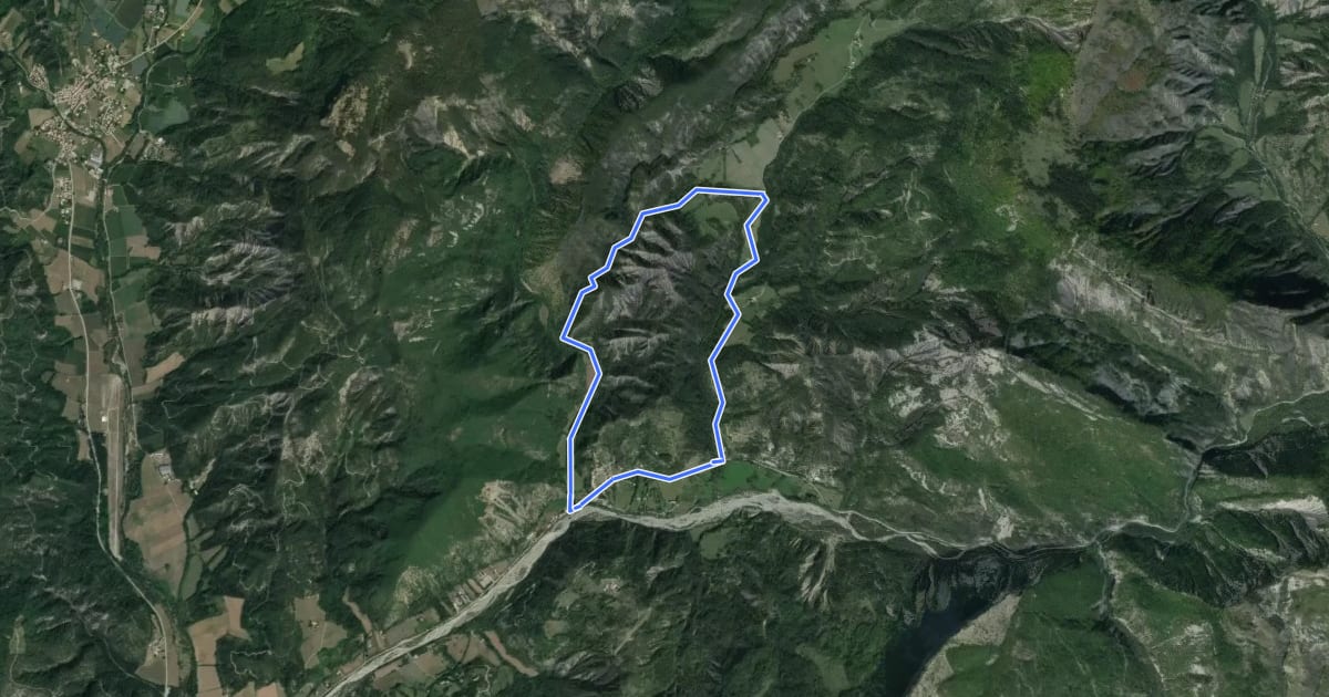 Маршрут L'aqueduc des Sanières на спутниковом снимке