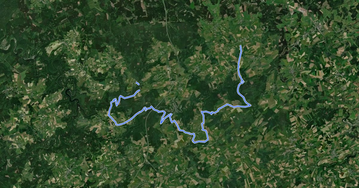 Маршрут L'Ardenne à cheval (8) на спутниковом снимке