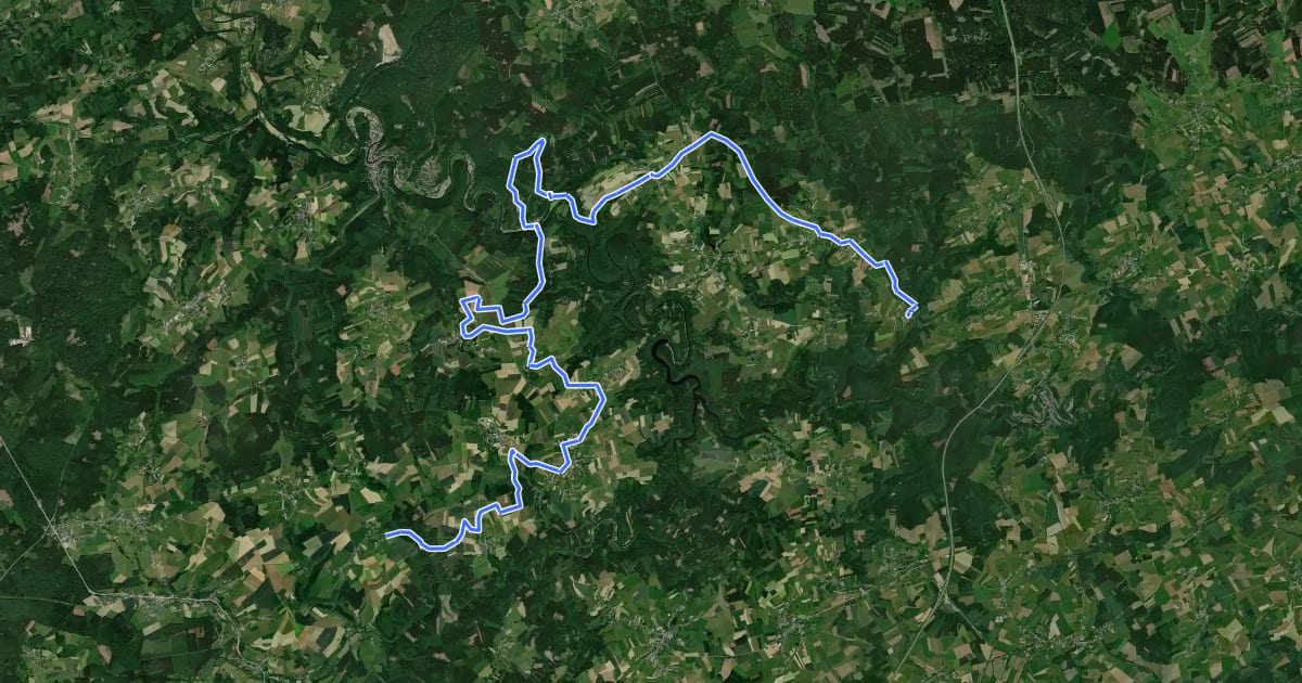 Маршрут L'Ardenne à cheval (9) на спутниковом снимке