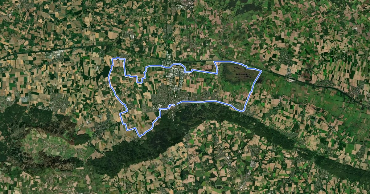 Маршрут Lübbecker Landweg на спутниковом снимке