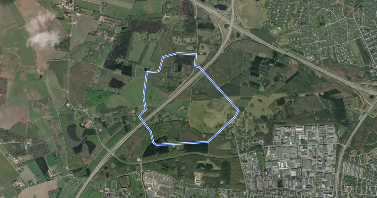Маршрут Løberuter i Albertslund - Blå rute i Vestskoven 4,5 km на спутниковом снимке