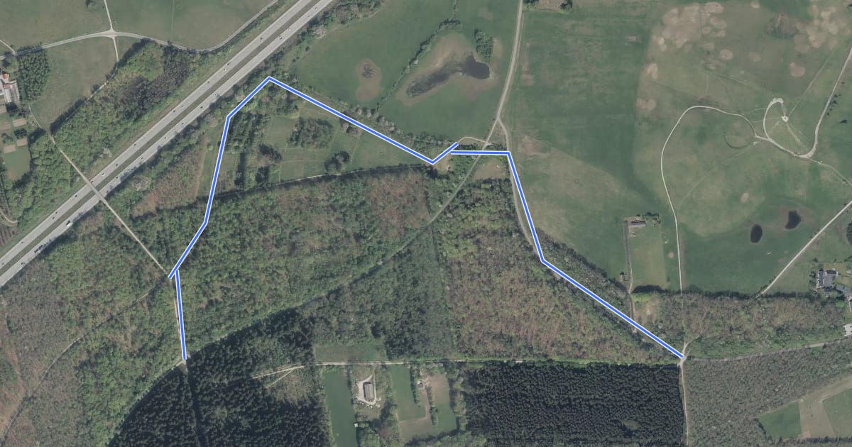 Маршрут Løberuter i Albertslund - Rød rute i Vestskoven 2,6 km на спутниковом снимке
