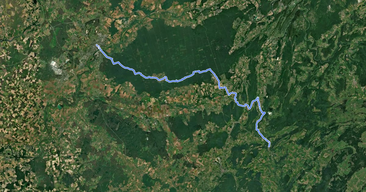 Маршрут L’Échappée Jurassienne à vtt-section 1 на спутниковом снимке
