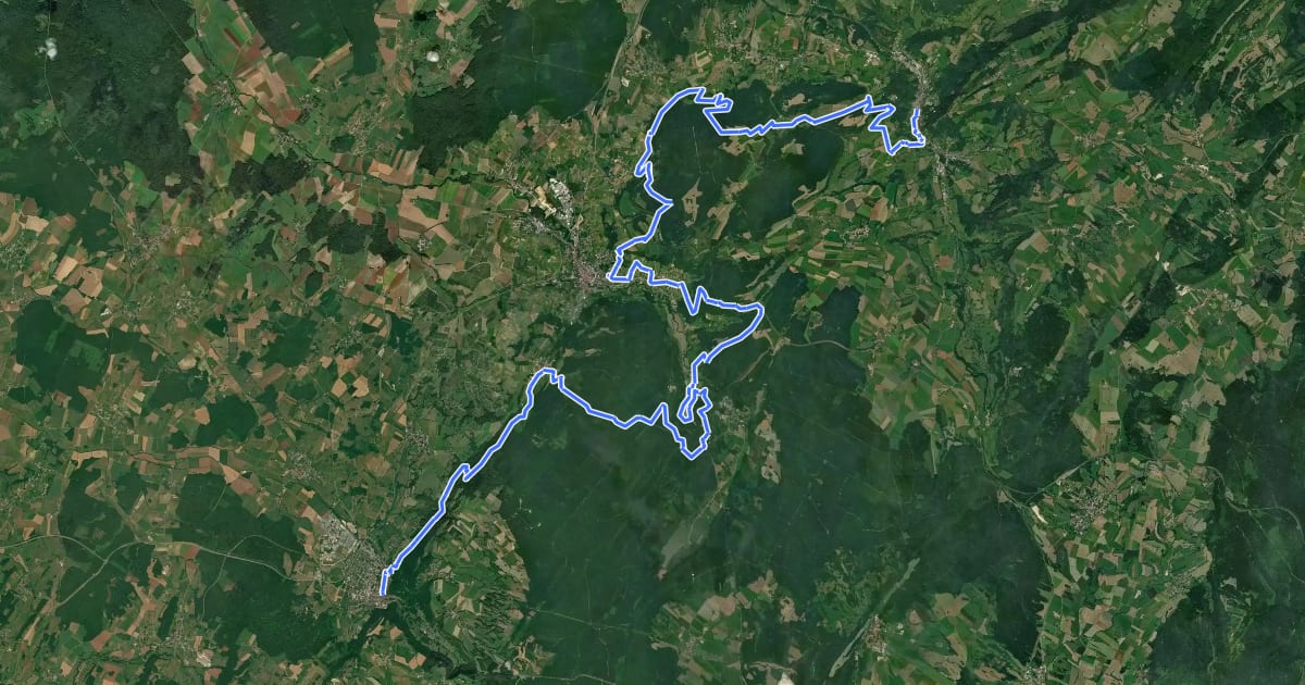 Маршрут L’Échappée Jurassienne à vtt-section 2 на спутниковом снимке