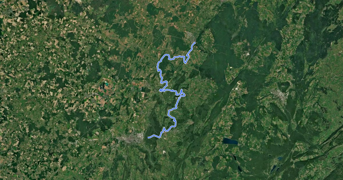 Маршрут L’Échappée Jurassienne à vtt-section 3 на спутниковом снимке